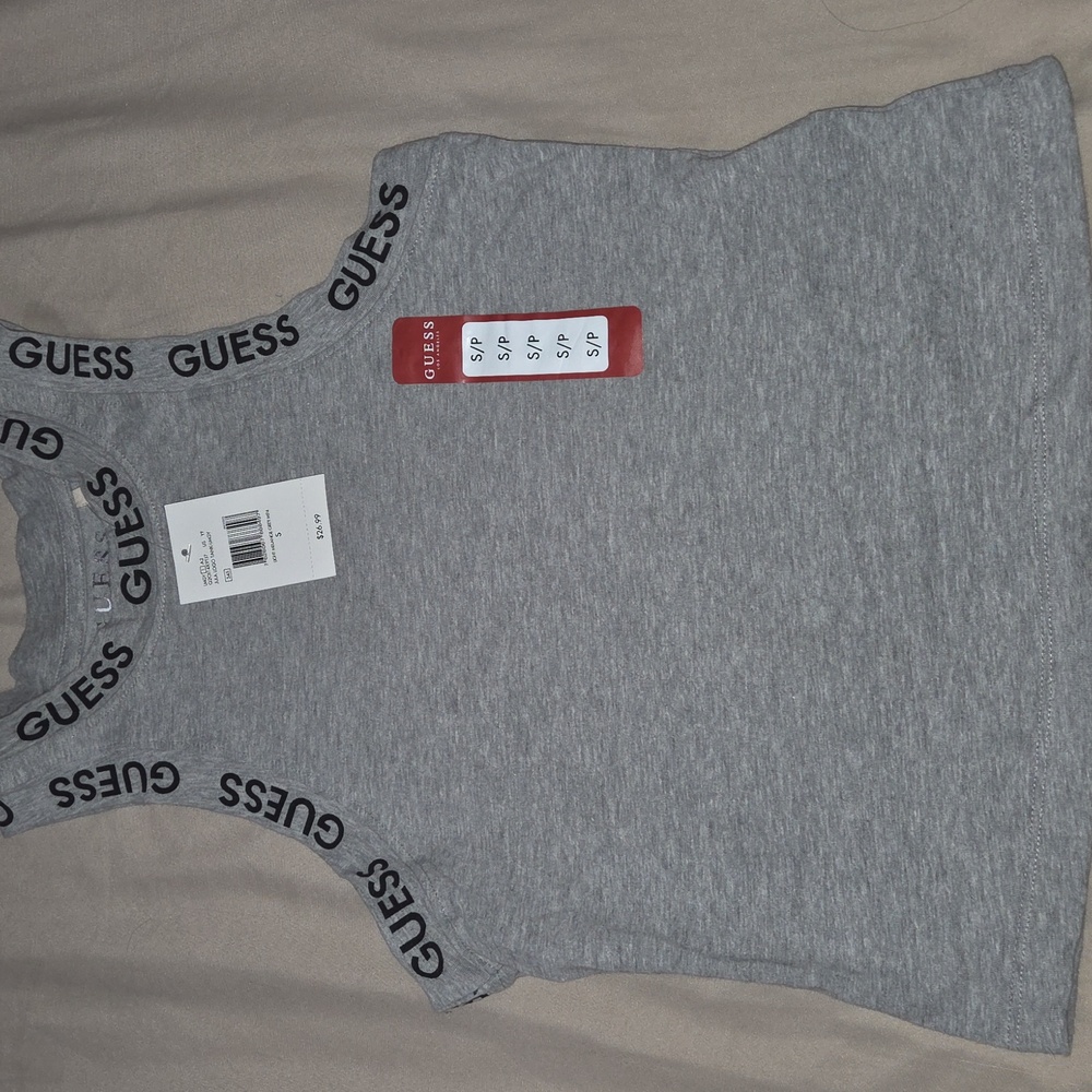 Guess Heather Gray Logo Tank